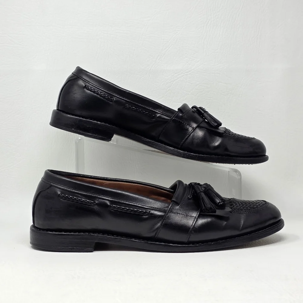 Allen Edmonds CODY Black Leather Woven Kiltie Tassel Loafer Dress Shoes Sz 10.5